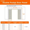 thumbnail image 3 of 48" x 80" (Double 24") Arch Top 2 Panel Pocket Doors with Soft Close, Molded Solid Core Door Panels & Pocket Doors Hardware & Frames, Bathroom Door, Bedroom Door, Pre-finished & Paintable, White, 3 of 7