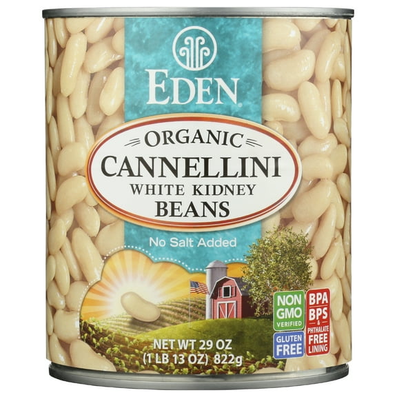 Pack of 12, Eden Foods Cannellini White Kidney Beans, 29 oz