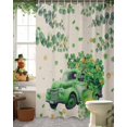 thumbnail image 3 of St Patricks Day Shower Curtain Green Truck Lucky Clover Shower Curtains for Bathroom Shamrock Green Eucalyptus Leaves Bath Curtains Sets for Spring Irish Holiday Decor Waterproof Standard 72" X 72", 3 of 5