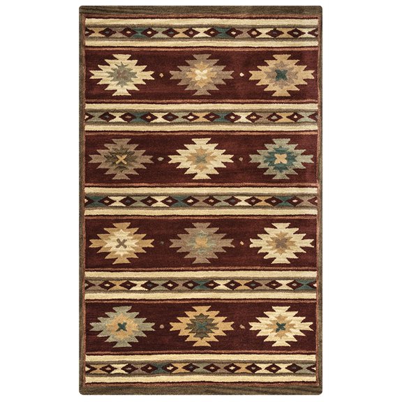 Alora Decor Ryder 8' x 10' Tribal Burgundy/Tan/Khaki/Sage Hand-Tufted Area Rug