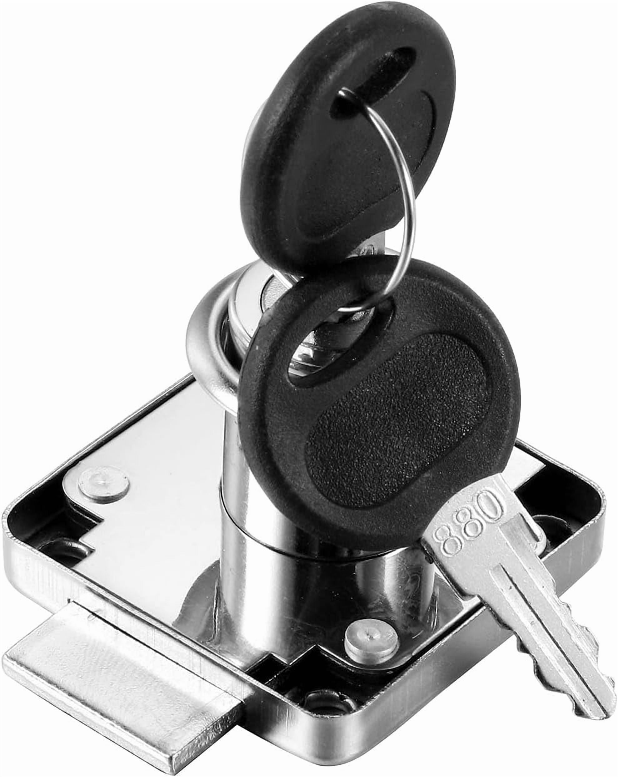 ABCISI 4 Pack Cabinet Drawer Locks with Keys, Keyed Alike Furniture Locker Lock, 3/4" 20mm Cylinder Cam Drawer Locks Chrome-Finish Zinc Alloy, Security cam Drawer Lock for Wardrobe Dresser Mailbox