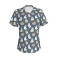 thumbnail image 2 of Uemuo Cute Rabbit Printed Women's Classic V-Neck T-Shirt - Soft, Breathable, Moisture-Wicking, Perfect for Casual, Office, Travel, and Everyday Wear-X-Large, 2 of 5