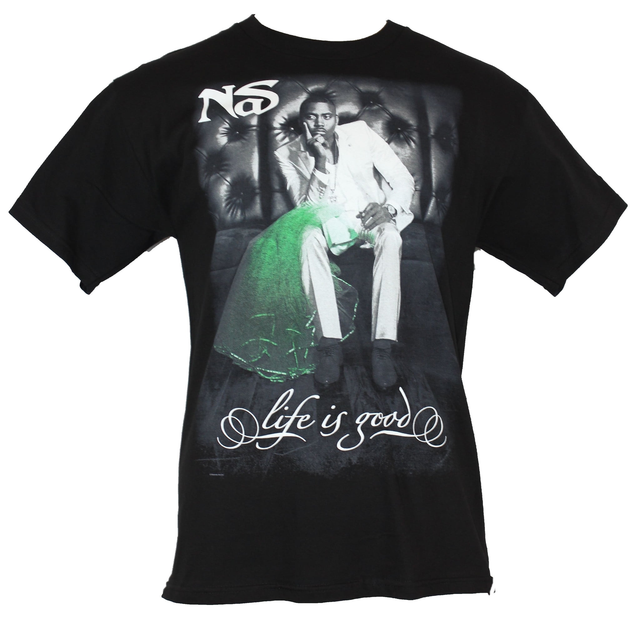 Nas Mens T-Shirt - Life is Good Seated 