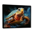 thumbnail image 2 of Designart "Abstract Art Depicting A Turtle'S Aquatic Journey" Animals Turtle Floater Framed Wall Art Living Room, 2 of 5