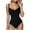 Black, variant on Taqqpue Women's One Piece Swimsuits Tummy Control Bikini Set Coverage Sexy V Neck Bathing Suit Solid Color Swimwear Beach vacation clothes