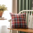 thumbnail image 1 of AMERTEER Housewarming Gift Pillow Cover Plaid Pattern Simple Pillow Cover for Holiday Gift Housewarming Gift - Red, 1 of 2
