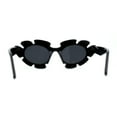 thumbnail image 2 of Womens Tropical Monstera Foliage Leaf Mod Cat Eye Sunglasses All Black, 2 of 4