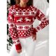 thumbnail image 4 of Suéteres navideños de invierno 2024 para mujer, jerséis casuales suaves con cuello redondo y manga larga, jersey de punto con estampado integral, look navideño para mujer, 4 of 5