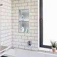 thumbnail image 4 of Neodrain No Tile Shower Niche, Stainless Steel Wall Niche 13.1"X 25.1"(Inner Size 12"X24"), Two-Tier Bathroom Shelf, NO Tile Needed Recessed Niche Shower for Bathroom Storage, 4 of 5
