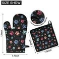 thumbnail image 6 of Black Dog Paw Footprint Kitchen Oven Mitt and Pot Holder Sets 2 Pcs for Baking, Cooking and Grilling, Heat Resistant Up To 392 °F, 6 of 7