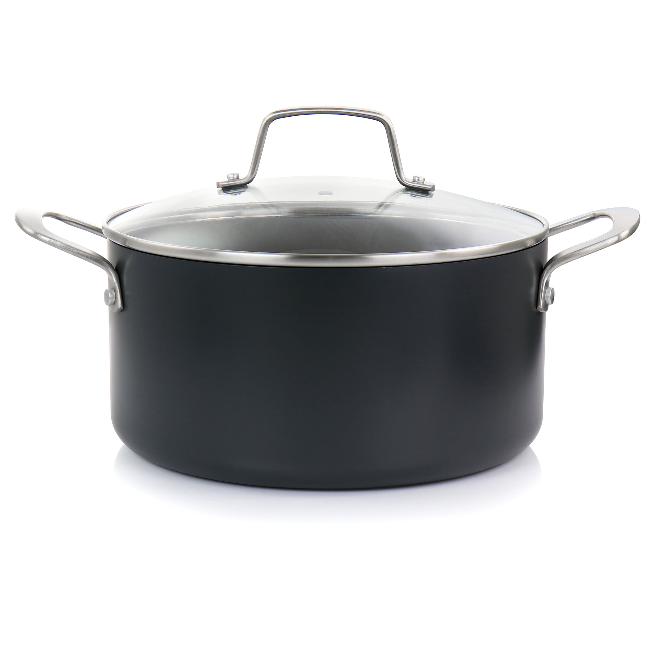 Martha Stewart Everyday 10 Piece Nonstick Hard Aluminum Cookware Set in Matte Black
