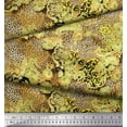 thumbnail image 3 of Soimoi Yellow Silk Fabric Floral & Leopard Animal Skin Print Fabric by the Yard 42 Inch Wide, 3 of 3