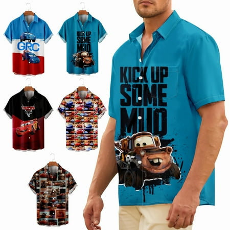 

Toddler Boys Collared Button Down Tees Fashion Holiday Bowling Shirts Up to 8XL