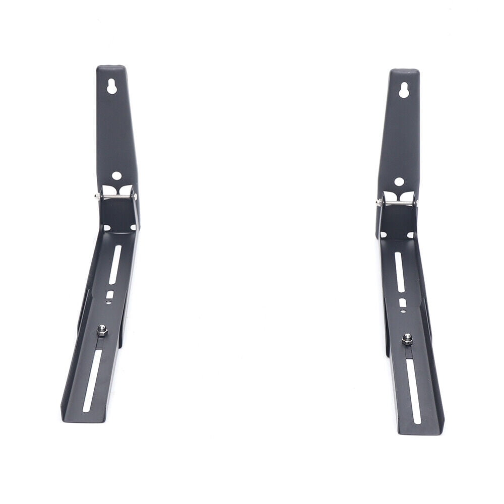 Black Wall Mounted Microwave Bracket, Foldable Stainless Steel Shelf, 1 Pair of Microwave Brackets 201 Stainless Steel