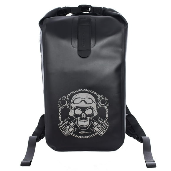 AFISHTOUR Mochila de Motocicleta, Mochila Impermeable de 25L con Correas Ajustables en el Pecho y la Cintura (Negra)