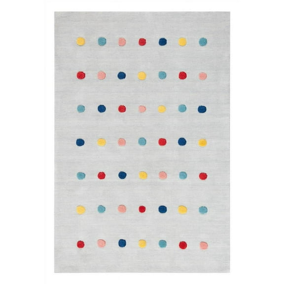 SAFAVIEH Kids Candelario Colorful Polka Dot Area Rug, Grey, 4' x 6'