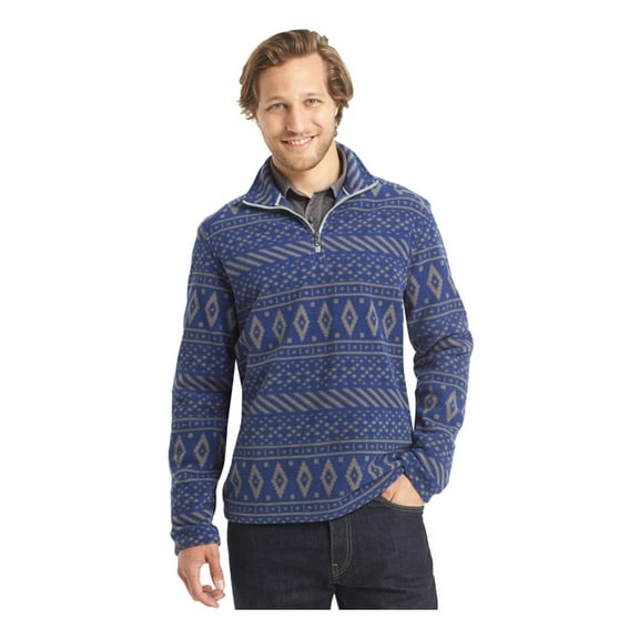 G.H. Bass & Co. Mens Explorer Quarter-Zip Sweatshirt, Blue, X-Large