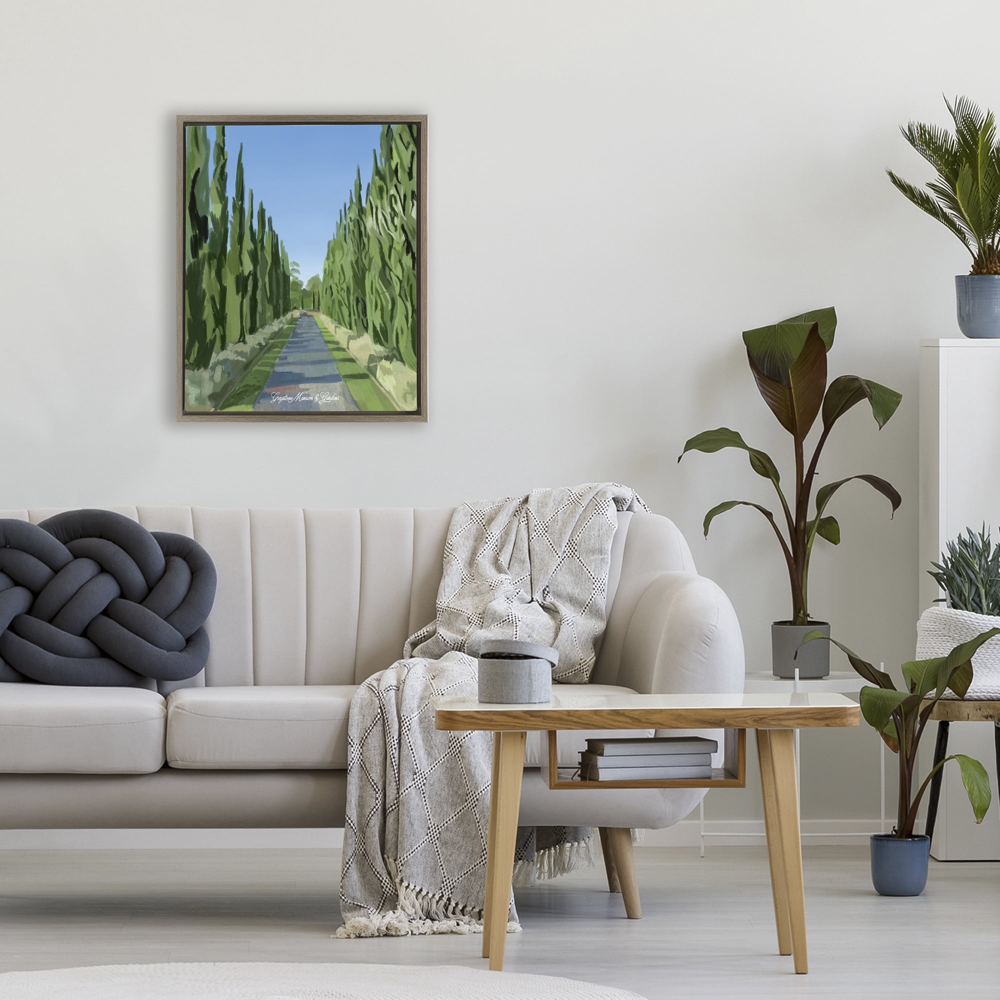 Stupell Industries Greystone Gardens Path Brown Framed Floater Canvas Wall Art, design by Amelia Noyes