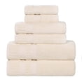 thumbnail image 2 of Superior Venice Ribbed Textured Border Zero Twist 6 Piece Towel Set, Ivory, 2 of 10