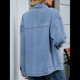thumbnail image 5 of Chaqueta Vaquera de Otoño-Invierno para Mujer, Camisa de Larga con Botones, Abrigo Holgado de Moda con Bolsillos. Azul L, 5 of 10