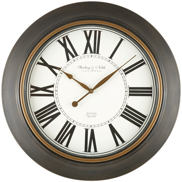 Mainstays 20" Bronze Roman Numeral Wall Clock, Bronze Finish Walmart
