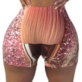 thumbnail image 2 of Pofeuu Makeup Brush on Pink Glitter Print Workout Shorts for Women Scrunch Butt Lifting High Waisted Yoga Gym Seamless Booty Biker Shorts-X-Large, 2 of 8