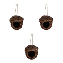 3 Count Hamster Toys Cage Straw Bird's Nest Safe Bird House 15x14cm