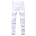 thumbnail image 5 of Defitshape Men's Denim Pant Ripped Jeans Button Destroyed Curvy Long Stretch Shredded Pocket Pants White 28, 5 of 5