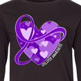 thumbnail image 4 of Inktastic Epilepsy Awareness Purple Ribbon Around Heart Long Sleeve Youth T-Shirt, 4 of 5