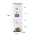 thumbnail image 2 of Black Glass Display Cabinet - 4 Shelf Curio Bookshelf for Living Room, 2 of 8