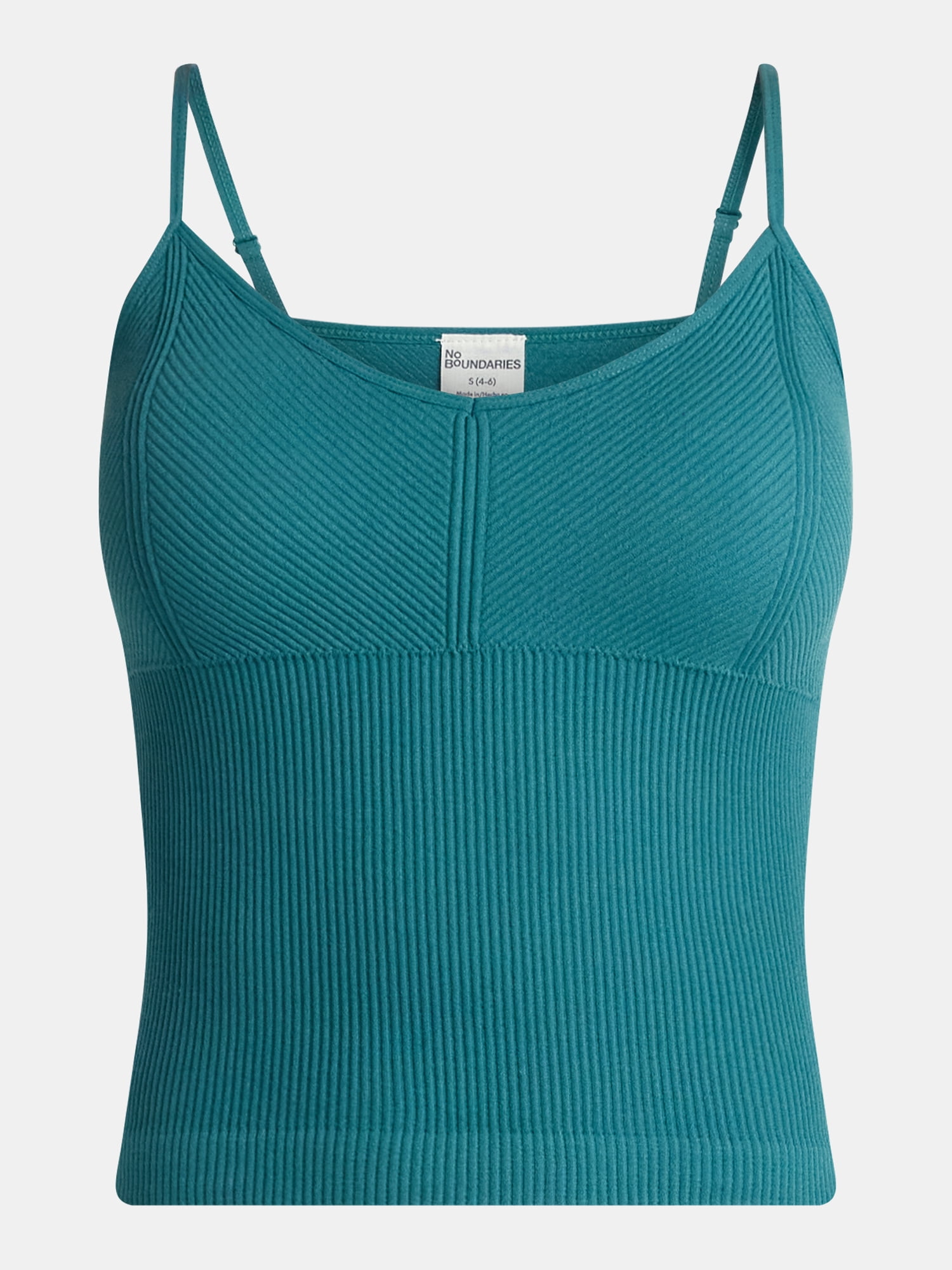 No Boundaries Seamless Miter Textured V-Neck Cami with Demi Cups, Women's