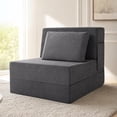 thumbnail image 2 of Sofá Cama Plegable Individual con Almohada, Gris Oscuro, Tela Transpirable y Espuma de Alta Densidad, 2 of 4