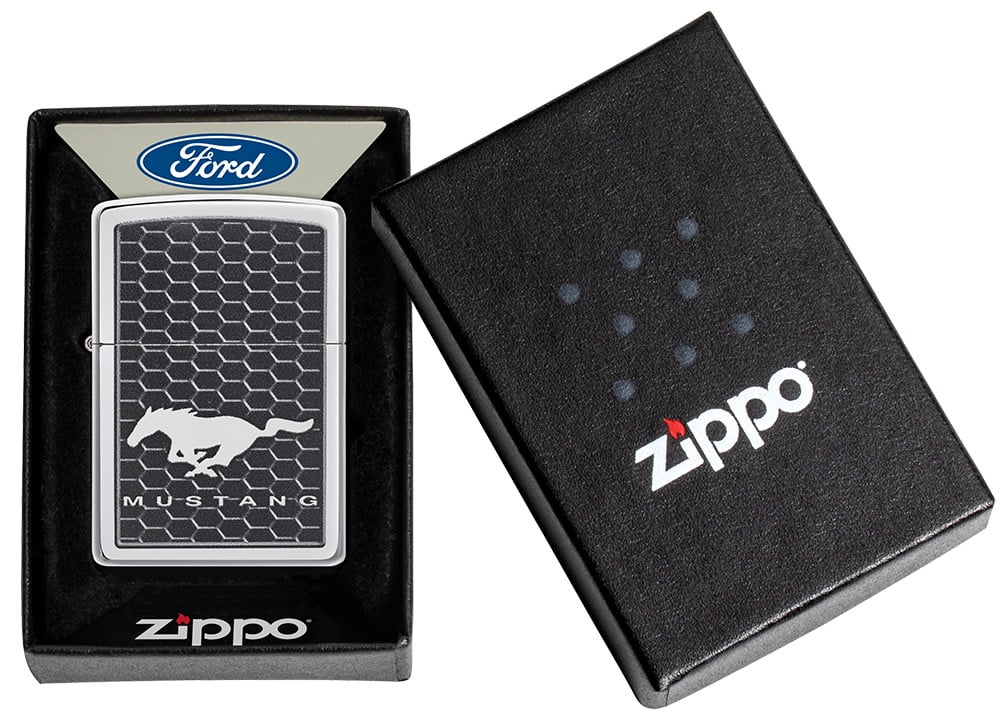 Zippo Ford Mustang High Polish Chrome Pocket Lighter