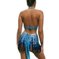 thumbnail image 3 of DcoolMoogl Women Belly Dance Hip Sequin Tassel Skirt Sparkly Fringe Scarf Wrap Rave Costume Space Cowgirl Outfit, 3 of 7