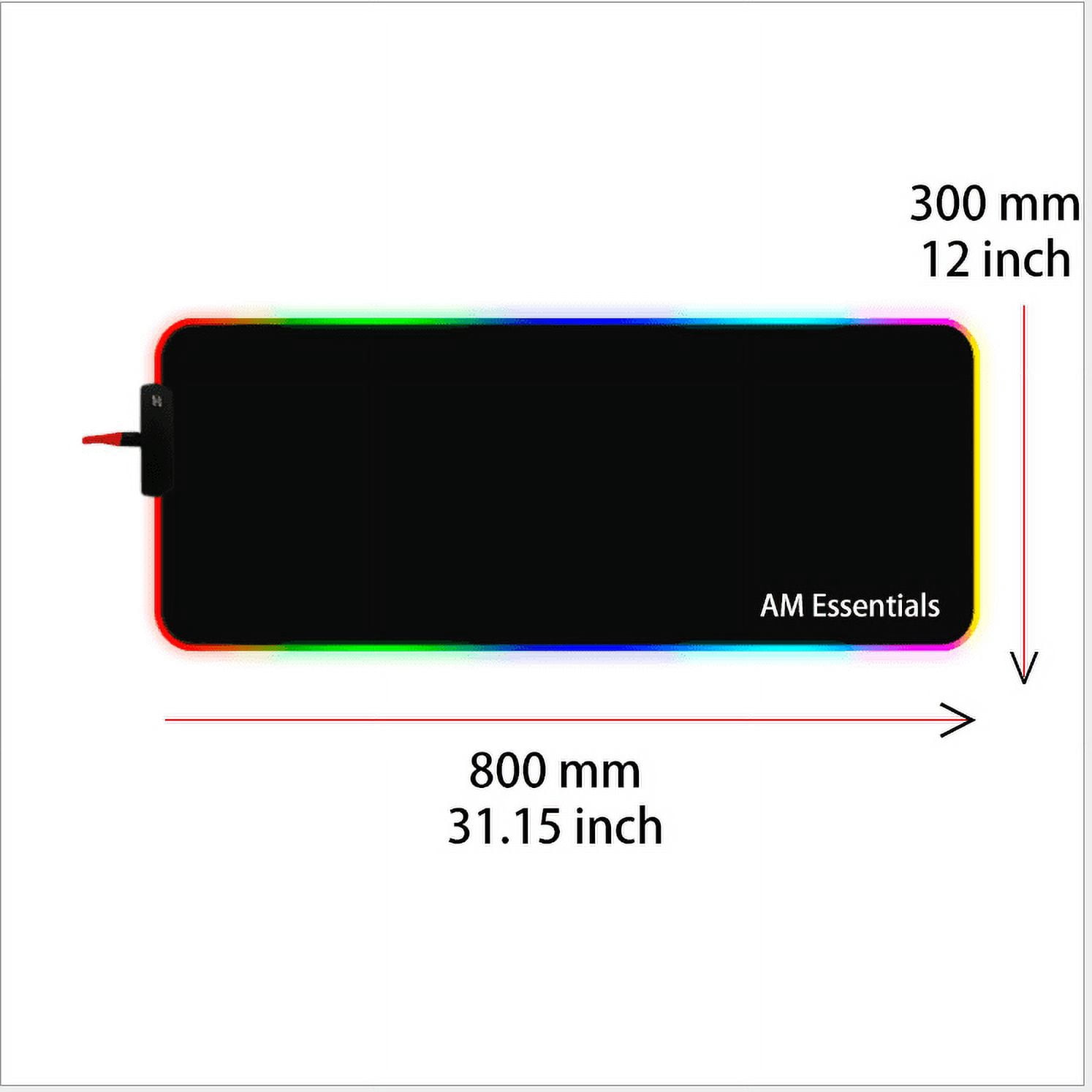 RGB Gaming Mouse Pad, Large Extended Thick Led Mouse Pad Mat with 8 Lighting Modes, Anti-Slip Waterproof Oversized Computer Keyboard Desktop 12*31.15"