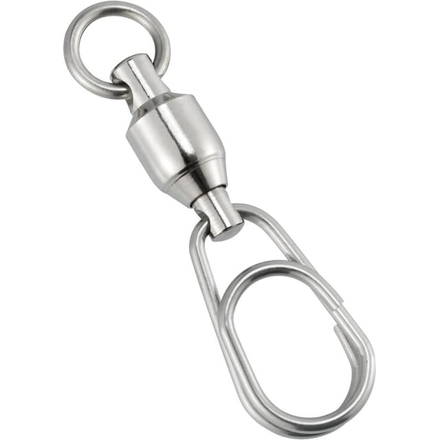 czcpp-20 Pack Fishing Swivels with Oval Split Rings, Ball Bearing Snaps Swivels Saltwater Swivels Fishing Tackles Stainless Steel Solid Rings Heavy Duty Hyper Wire Lure Rings Connector