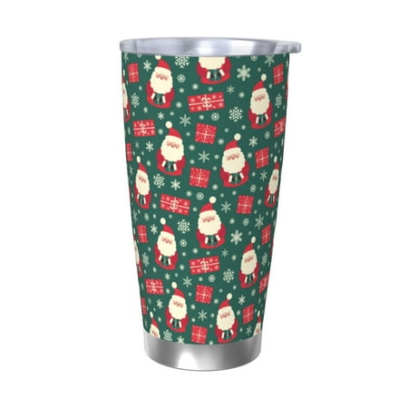 

Salouo Santa Claus Print 20oz Tumbler with Lid Stainless Steel Vacuum Insulated Tumbler Durable Insulated Coffee Mug Thermal Cup with Splash Proof Sliding Lid-Without Straw