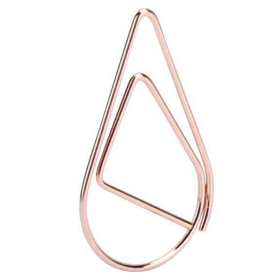 40Pcs Water Drops Shape Paper Clips Rose Gold Cute Pins for Office File Classification