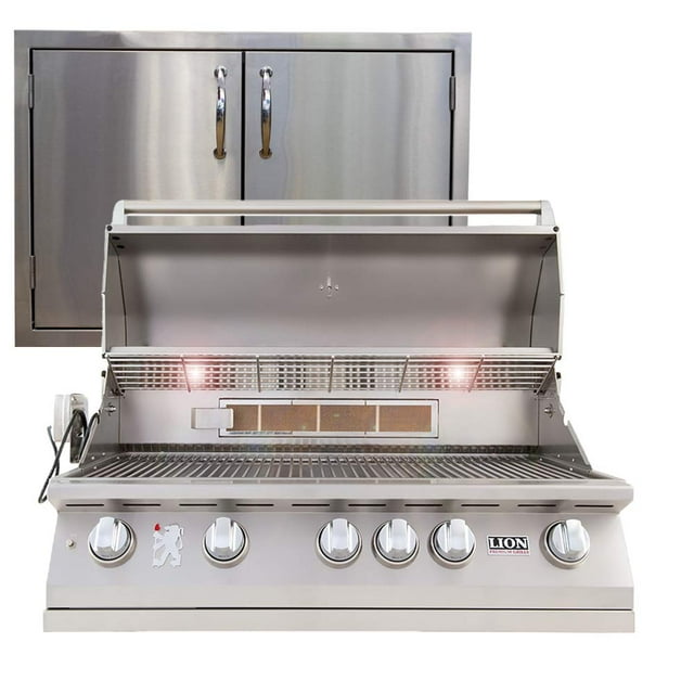 Lion Premium Grills 40" Natural Gas Grill L90000 with Made in USA 32" Double Door Package Deal
