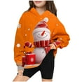 thumbnail image 2 of Kids Hoodie, Christmas Children's Shirt Long Sleeved Pattern T-shirt Printed Round Neck Short Top Boys and Girls Aged Hooded Sweatshirt Orange 5 Years, 2 of 3
