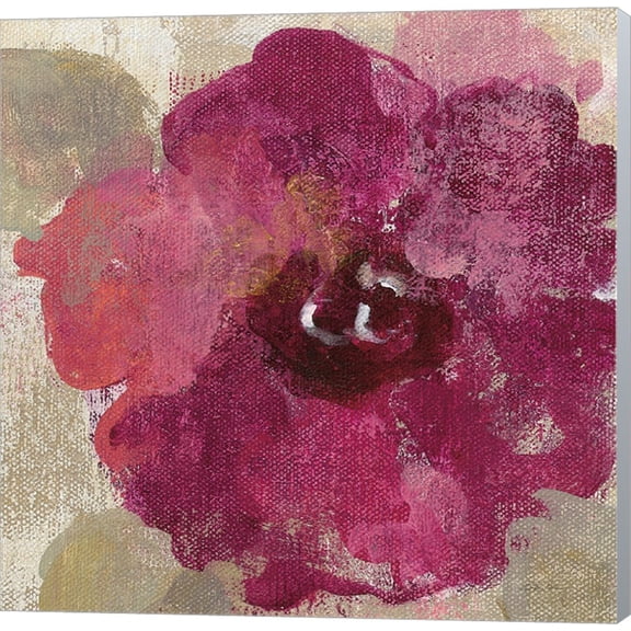 Elegant Fresco Floral Gold Flower III by Silvia Vassileva, Canvas Wall Art