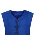 thumbnail image 4 of Wyobmus Mens Lace-Up Tank Tops Retro Sleeveless V Neck Tank Shirt Steampunk Tunic Waistcoat S-2X Blue, 4 of 4