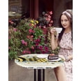 thumbnail image 4 of Round Tablecloth with Elastic Summer Bee Daisy Eucalyptus Striped Polka Dot Heart Black Plaid Waterproof Stain-proof Table Cover Wipeable Fitted Table Cloths for 36"-44" Round Tables Dining Kitchen, 4 of 6