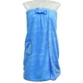 thumbnail image 7 of Unique Bargains Bath Wrap Towel for Women Shower Adjustable Closure Bath Wrap with Pocket Blue, 7 of 7