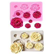 ORIONE 2PCS Rose Flowers silicone molds Cake Chocolate Mold wedding Cake Decorating Tools Fondant Sugarcraft Cake Molds