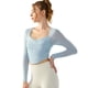 thumbnail image 4 of Ropa de yoga de manga larga con almohadilla para el pecho que se puede usar al aire libre para cubrir el pecho, malla deportiva de manga larga, belleza sexy, espalda, ropa Pure Fitness para, 4 of 4
