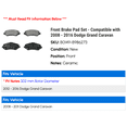 thumbnail image 2 of Front Brake Pad Set - Compatible with 2008 - 2016 Dodge Grand Caravan 2009 2010 2011 2012 2013 2014 2015, 2 of 2