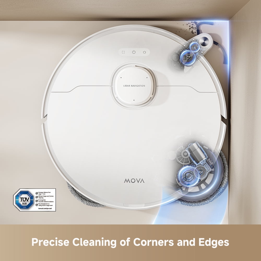 MOVA P10 Pro Ultra Robot Vacuum and Mop, Extenable Mop, Edge-to-Edge Cleaning,13000 Pa Suction, CleanLift System, Hot Water