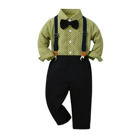 

Boy Outfits Toddler Boys Long Sleeve T Shirt Tops Pants Child Kids Gentleman Outfits