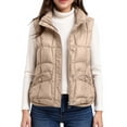 thumbnail image 2 of WTOBBY Women's Minimalist Short-Length Warm And Stylish Winter Coat, Simple and Modern Short Jacket for Warmth and Style in Cold Weather,Khaki L, 2 of 4